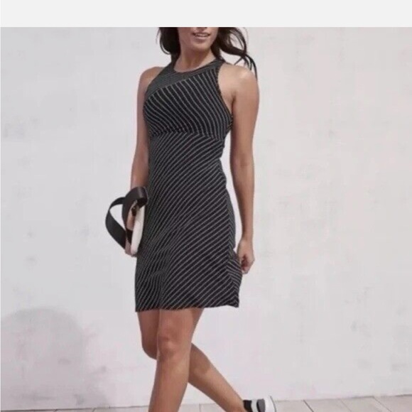 Athleta Dresses & Skirts - Athleta Black and White Santorini High Neck Dress MEDIUM